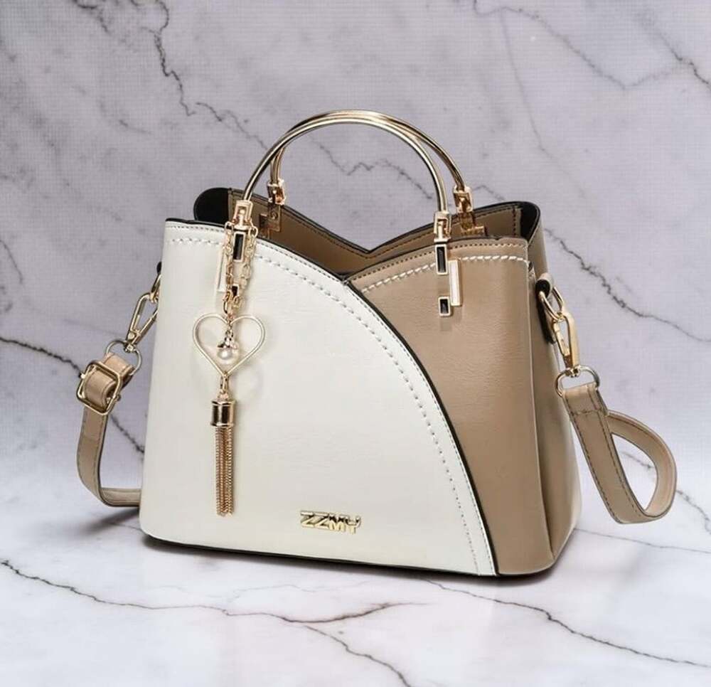 Color Block PU Leather Crossbody Shoulder Bag